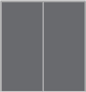 Custom Sliding Aluminum Doors - Style 01 - 2 doors - Silver Gray Glass - Doors and Beyond