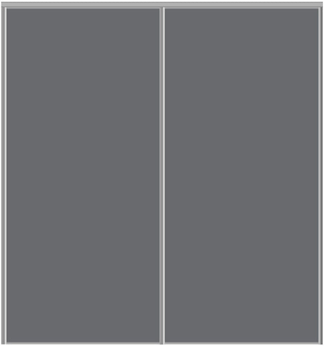 Custom Sliding Aluminum Doors - Style 01 - 2 doors - Silver Gray Glass - Doors and Beyond