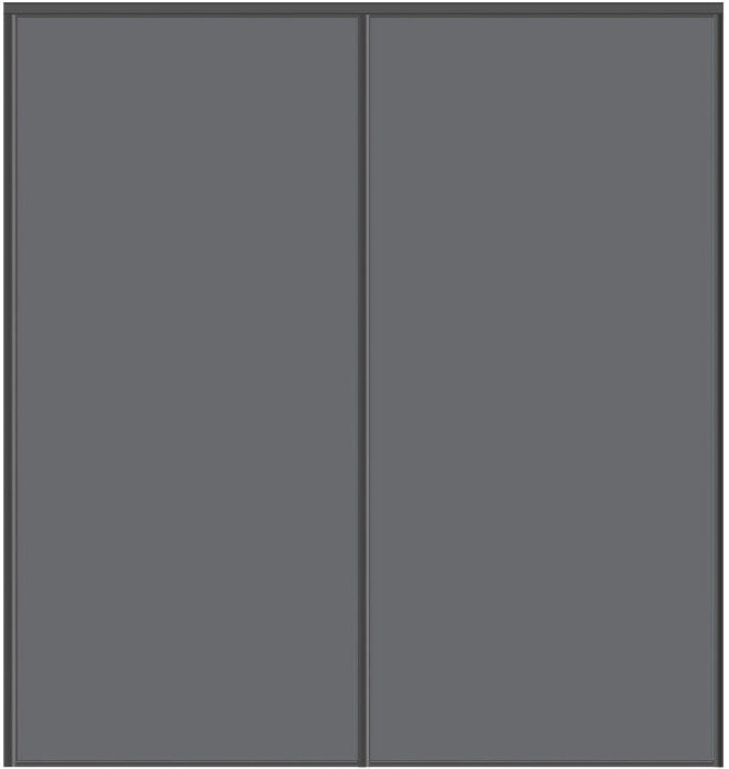 Custom Sliding Black Aluminum Doors - Style 01 - 2 doors - Silver Gray Glass - Doors and Beyond