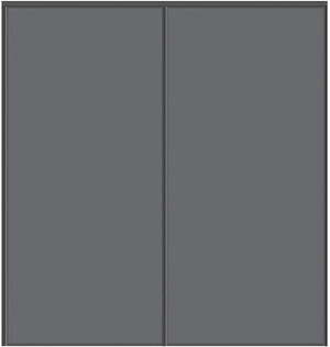 Custom Sliding Black Aluminum Doors - Style 01 - 2 doors - Silver Gray Glass - Doors and Beyond