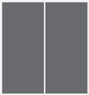 Custom Sliding White Aluminum Doors - Style 01 - 2 doors - Silver Gray Glass - Doors and Beyond