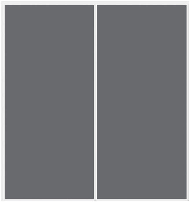 Custom Sliding White Aluminum Doors - Style 01 - 2 doors - Silver Gray Glass - Doors and Beyond