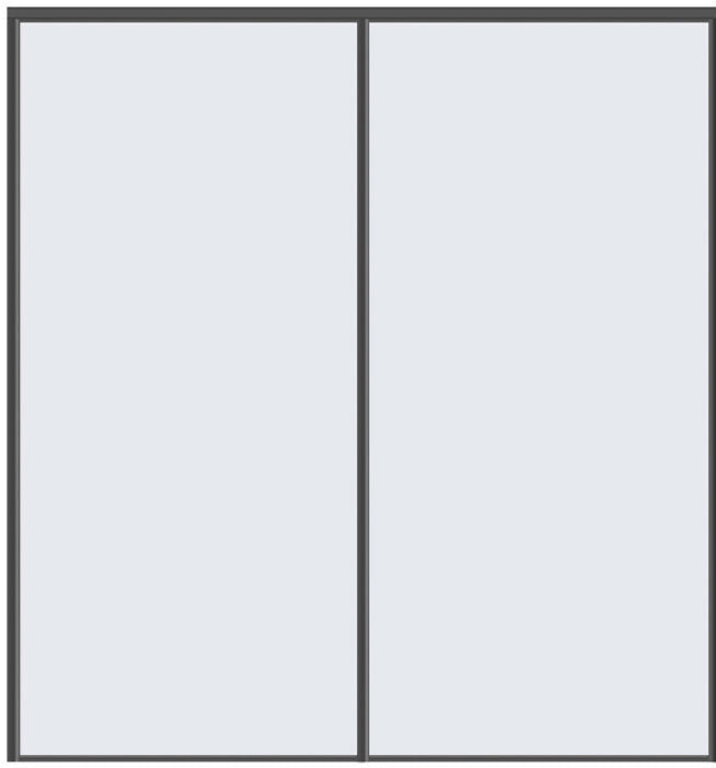 Custom Sliding Black Aluminum Doors - Style 01 - 2 doors - White Glass - Doors and Beyond