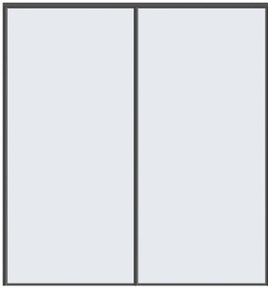Custom Sliding Black Aluminum Doors - Style 01 - 2 doors - White Glass - Doors and Beyond