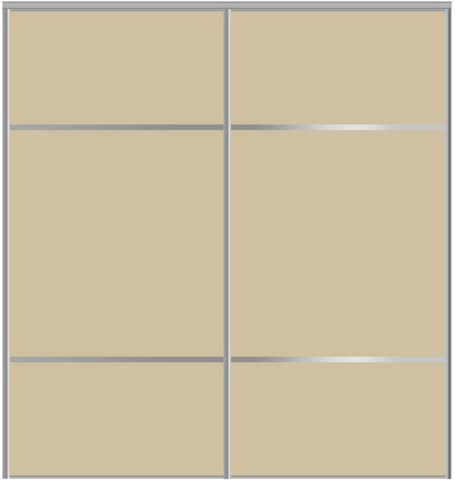 Custom Sliding Aluminum Doors - Style 10 - 2 doors  - Beige Glass - Doors and Beyond