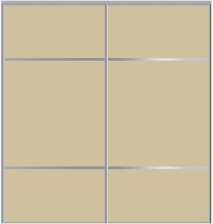 Custom Sliding Aluminum Doors - Style 10 - 2 doors  - Beige Glass - Doors and Beyond