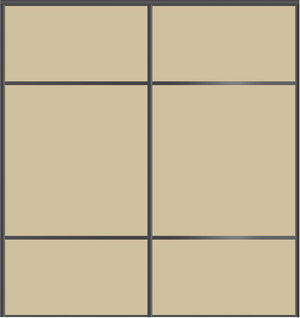 Custom Sliding Black Aluminum Doors - Style 10 - 2 doors - Beige Glass - Doors and Beyond