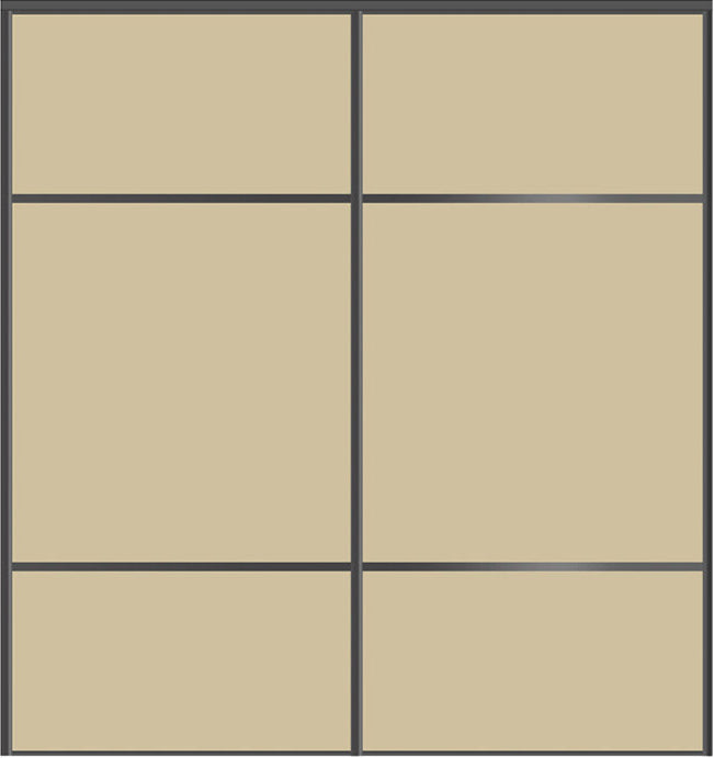 Custom Sliding Black Aluminum Doors - Style 10 - 2 doors - Beige Glass - Doors and Beyond