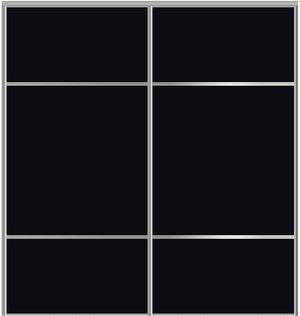 Custom Sliding Aluminum Doors - Style 10 - 2 doors  - Black Glass - Doors and Beyond