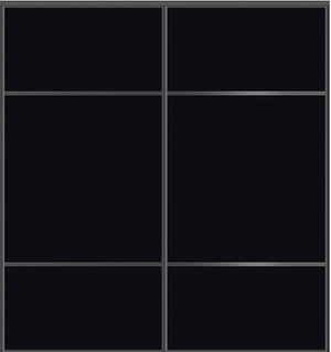 Custom Sliding Black Aluminum Doors - Style 10 - 2 doors - Black Glass - Doors and Beyond