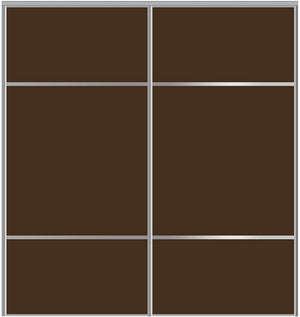 Custom Sliding Aluminum Doors - Style 10 - 2 doors  - Brown Glass - Doors and Beyond