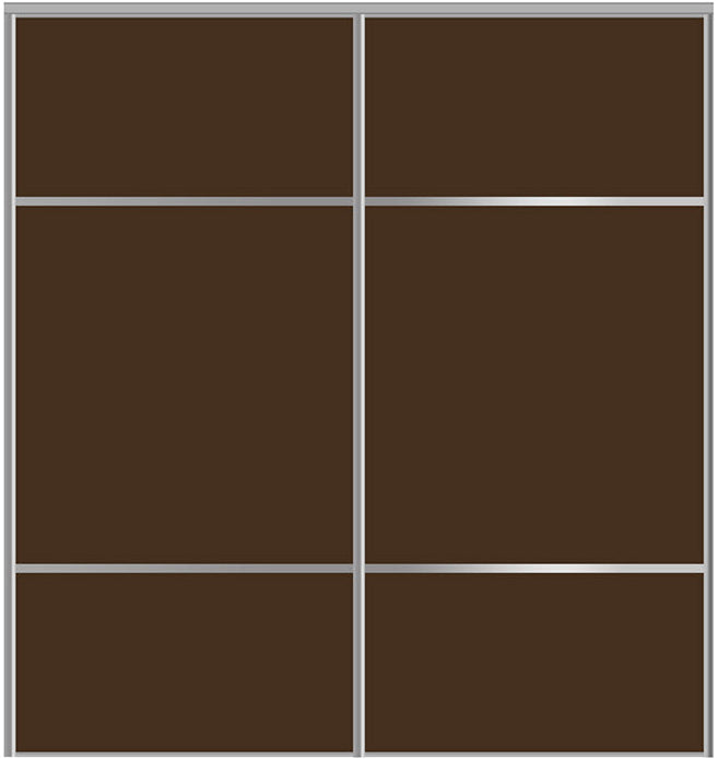 Custom Sliding Aluminum Doors - Style 10 - 2 doors  - Brown Glass - Doors and Beyond