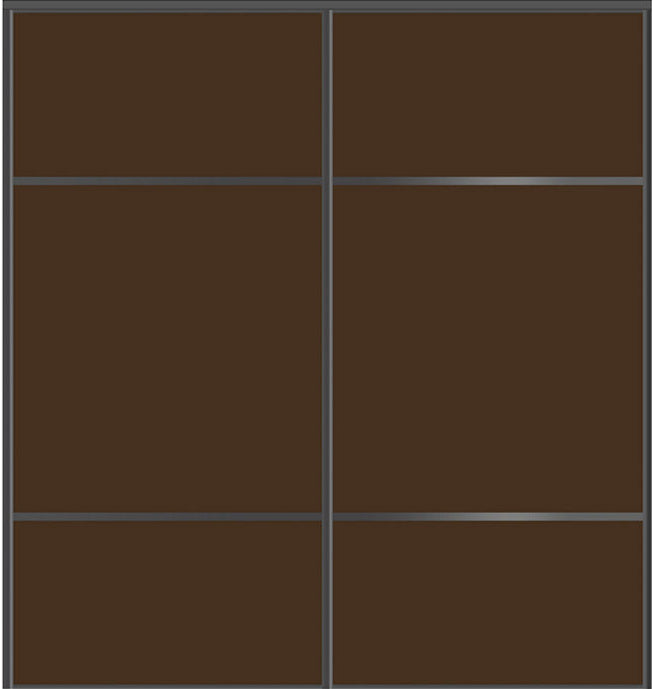 Custom Sliding Black Aluminum Doors - Style 10 - 2 doors - Brown Glass - Doors and Beyond