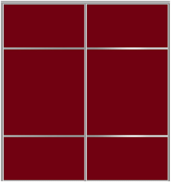 Custom Sliding Aluminum Doors - Style 10 - 2 doors  - Burgundy Glass - Doors and Beyond