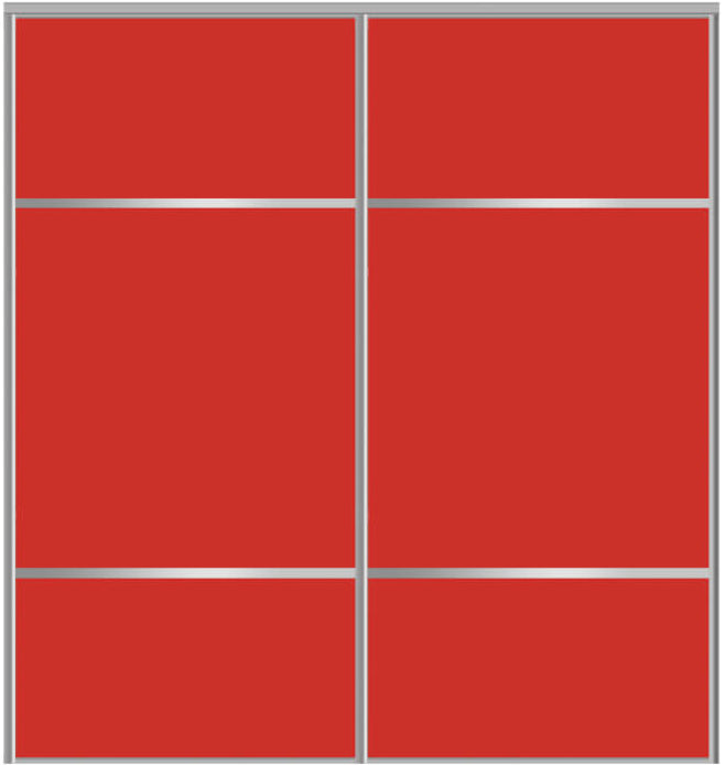 Custom Sliding Aluminum Doors - Style 10 - 2 doors  - Light Red Glass - Doors and Beyond