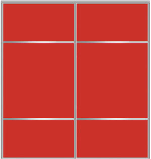 Custom Sliding Aluminum Doors - Style 10 - 2 doors  - Light Red Glass - Doors and Beyond