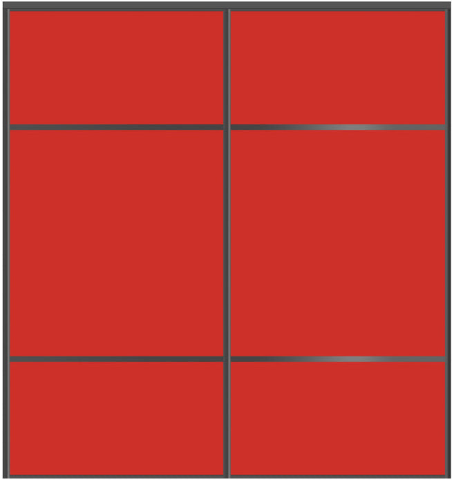 Custom Sliding Black Aluminum Doors - Style 10 - 2 doors - Light Red Glass - Doors and Beyond