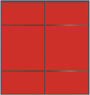 Custom Sliding Black Aluminum Doors - Style 10 - 2 doors - Light Red Glass - Doors and Beyond