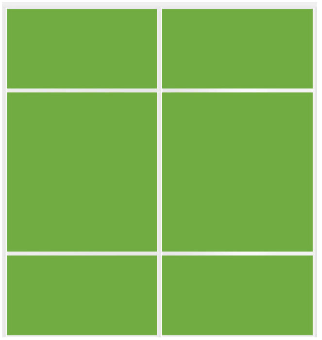 Custom Sliding White Aluminum Doors - Style 10 - 2 doors - Lime Green Glass - Doors and Beyond