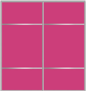 Custom Sliding Aluminum Doors - Style 10 - 2 doors  - Pink Glass - Doors and Beyond