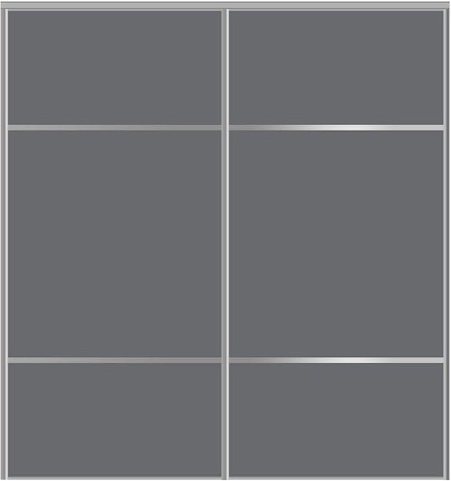 Custom Sliding Aluminum Doors - Style 10 - 2 doors - Silver Gray Glass - Doors and Beyond