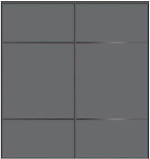Custom Sliding Black Aluminum Doors - Style 10 - 2 doors - Silver Gray Glass - Doors and Beyond