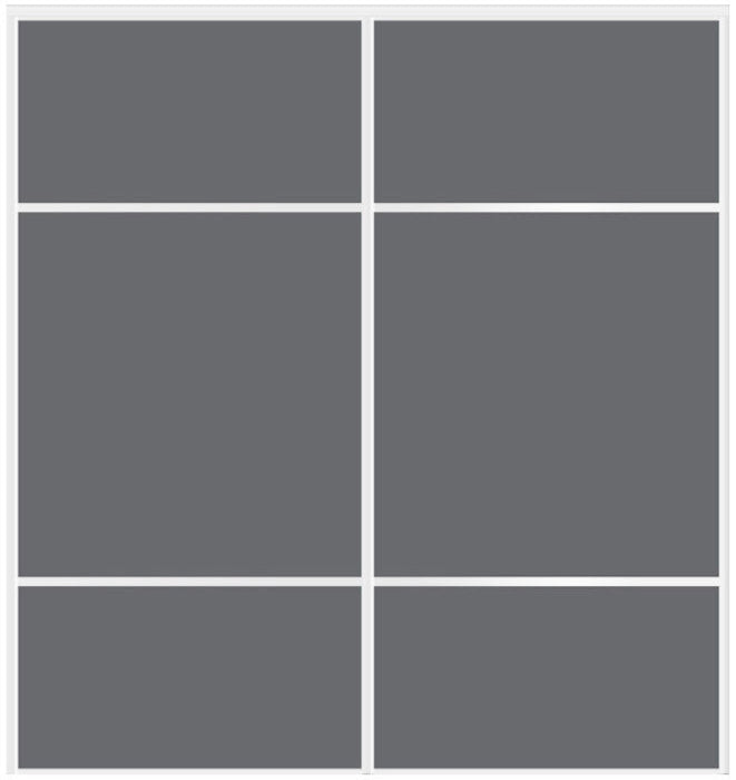 Custom Sliding White Aluminum Doors - Style 10 - 2 doors - Silver Gray Glass - Doors and Beyond