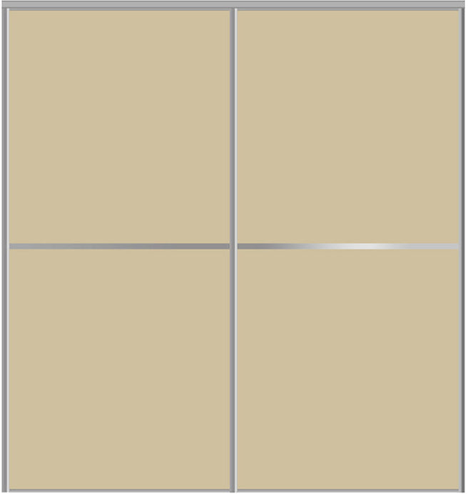 Custom Sliding Aluminum Doors - Style 02 - 2 doors  - Beige Glass - Doors and Beyond