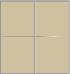 Custom Sliding Aluminum Doors - Style 02 - 2 doors  - Beige Glass - Doors and Beyond