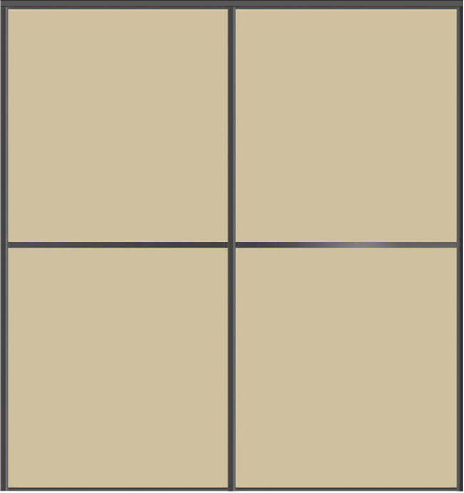 Custom Sliding Black Aluminum Doors - Style 02 - 2 doors - Beige Glass - Doors and Beyond