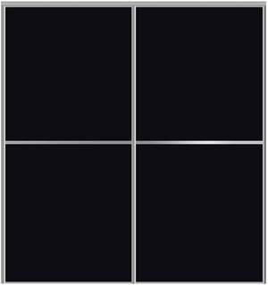 Custom Sliding Aluminum Doors - Style 02 - 2 doors  - Black Glass - Doors and Beyond