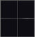 Custom Sliding Black Aluminum Doors - Style 02 - 2 doors  - Black Glass