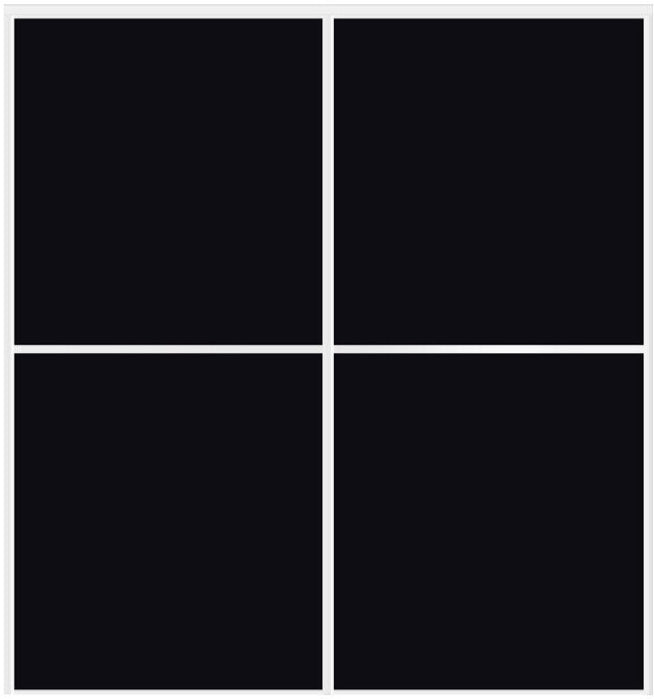 Custom Sliding White Aluminum Doors - Style 02 - 2 doors - Black Glass - Doors and Beyond