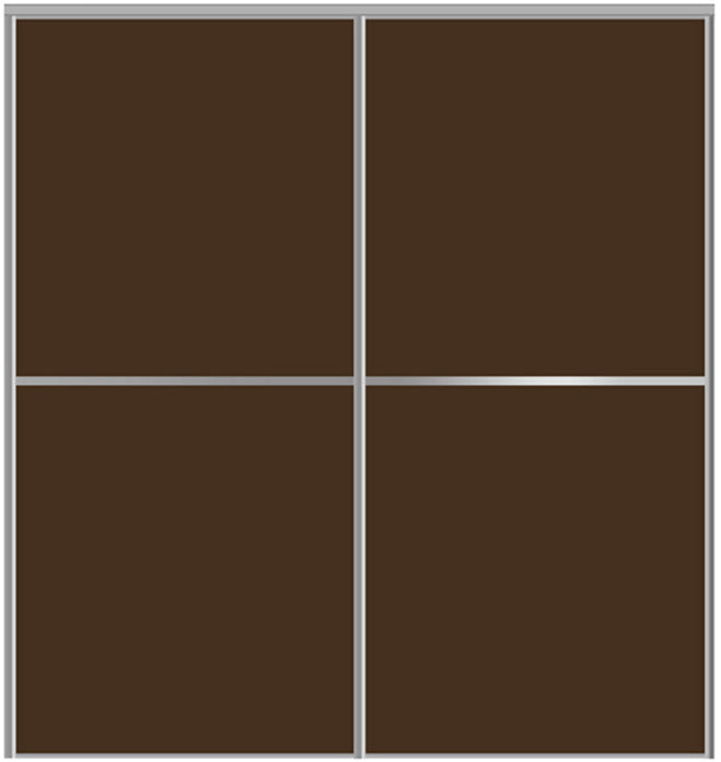 Custom Sliding Aluminum Doors - Style 02 - 2 doors  - Brown Glass - Doors and Beyond