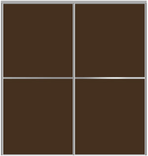 Custom Sliding Aluminum Doors - Style 02 - 2 doors  - Brown Glass - Doors and Beyond