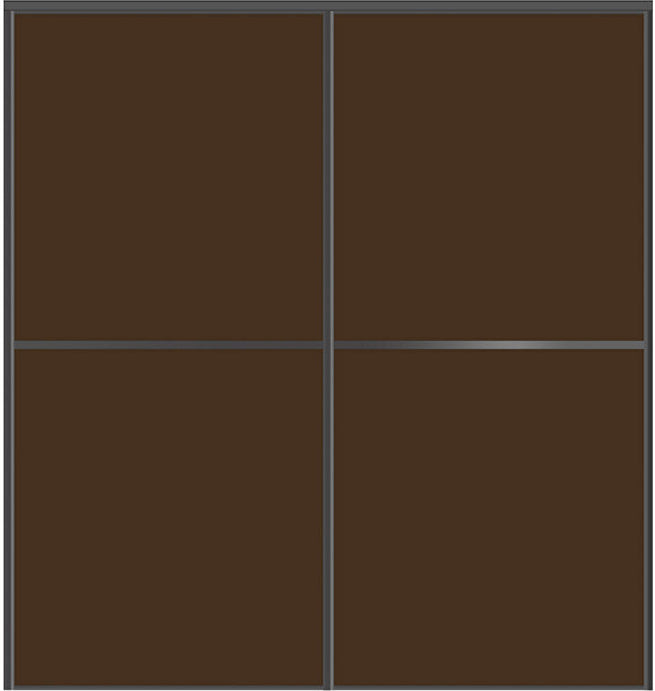 Custom Sliding Black Aluminum Doors - Style 02 - 2 doors - Brown Glass - Doors and Beyond