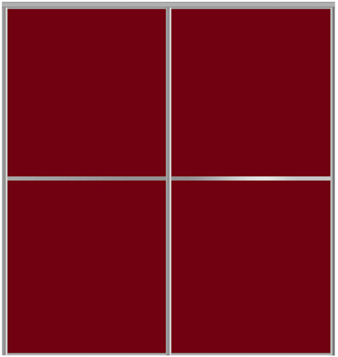 Custom Sliding Aluminum Doors - Style 02 - 2 doors  - Burgundy Glass