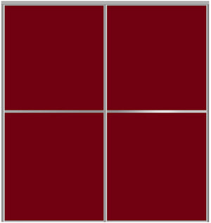 Custom Sliding Aluminum Doors - Style 02 - 2 doors  - Burgundy Glass - Doors and Beyond