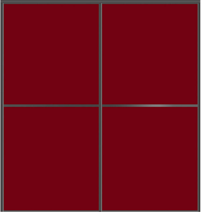 Custom Sliding Black Aluminum Doors - Style 02 - 2 doors - Burgundy Glass - Doors and Beyond