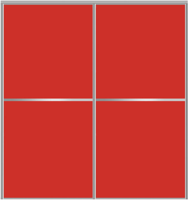 Custom Sliding Aluminum Doors - Style 02 - 2 doors  - Light Red Glass - Doors and Beyond