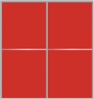 Custom Sliding Aluminum Doors - Style 02 - 2 doors  - Light Red Glass - Doors and Beyond