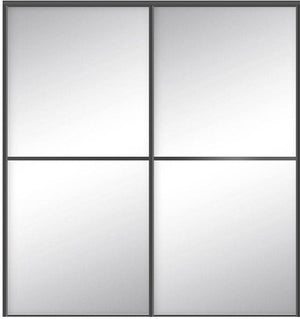 Custom Sliding Black Aluminum Doors - Style 02 - 2 doors  - MIrror - Doors and Beyond