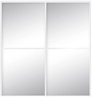 Custom Sliding White Aluminum Doors - Style 02 - 2 doors  - MIrror - Doors and Beyond