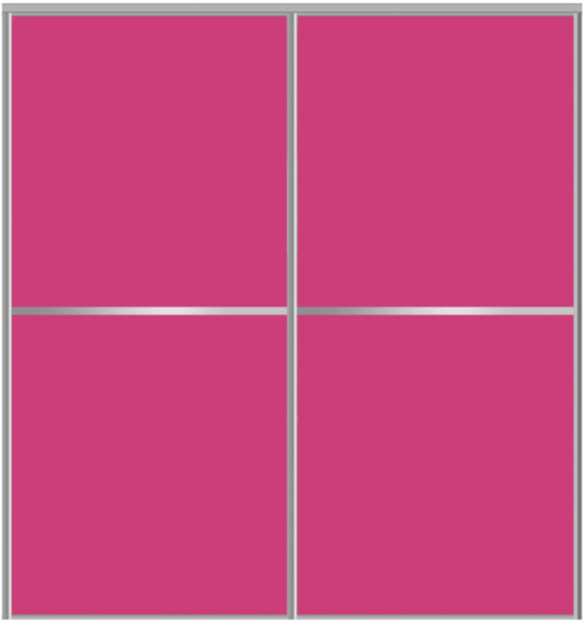 Custom Sliding Aluminum Doors - Style 02 - 2 doors  - Pink Glass - Doors and Beyond