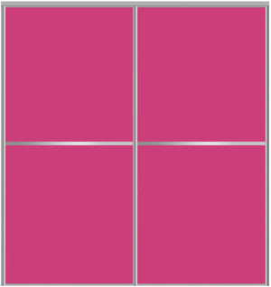 Custom Sliding Aluminum Doors - Style 02 - 2 doors  - Pink Glass - Doors and Beyond