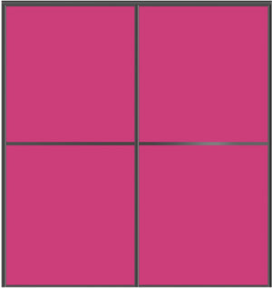 Custom Sliding Black Aluminum Doors - Style 02 - 2 doors  - Pink Glass - Doors and Beyond