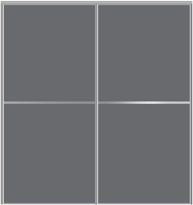 Custom Sliding Aluminum Doors - Style 02 - 2 doors - Silver Gray Glass - Doors and Beyond