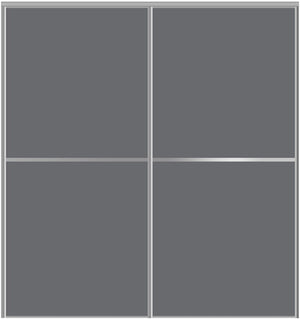 Custom Sliding Aluminum Doors - Style 02 - 2 doors - Silver Gray Glass - Doors and Beyond