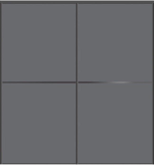 Custom Sliding Black Aluminum Doors - Style 02 - 2 doors - Silver Gray Glass - Doors and Beyond