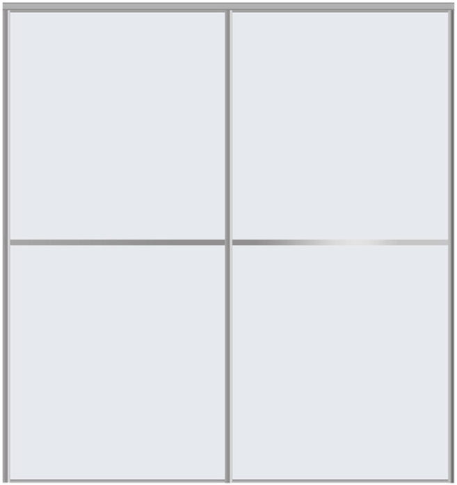 Custom Sliding Aluminum Doors - Style 02 - 2 doors  - White Glass - Doors and Beyond
